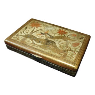 Late 19th Century Enameled Brass Persian Hinged Box For Sale