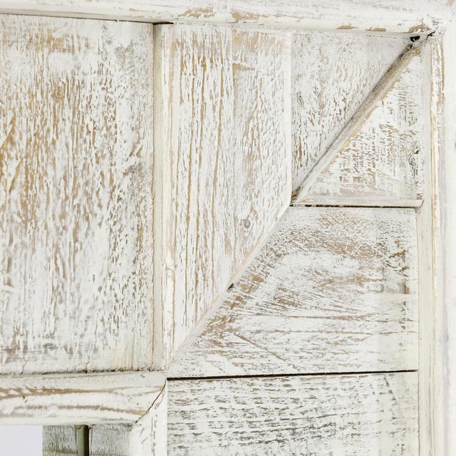 Weathered White Reclaimed Floor Mirror For Sale - Image 4 of 4