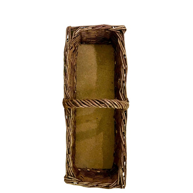 Vintage French Wicker Gathering Basket With Twisted Handle Rustic For Sale - Image 9 of 10