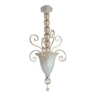 1960s White Murano Glass Neoclassical Lantern For Sale