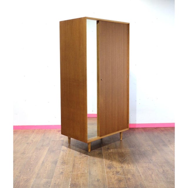 1960s Mid Century Modern Vintage Teak Armoire Wardrobe by Stag Danish Style For Sale - Image 11 of 15