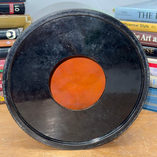 Crimson Red Wood Hibachi with Removable Terracotta Liner For Sale - Image 10 of 11