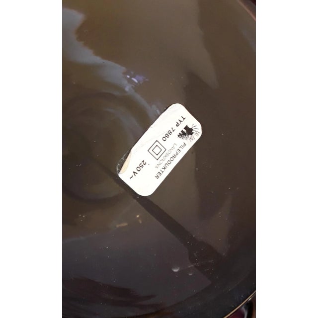 Vintage Table Lamp with Smoked Glass Base and Cream Fabric Shade from Pileprodukter Landskrona, Sweden, 1970s For Sale - Image 3 of 4