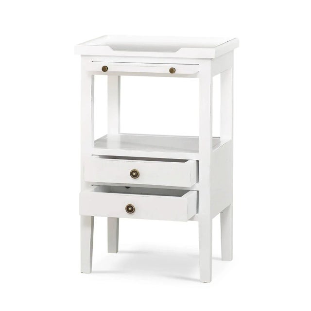 Pair of Country Style Side Tables in White For Sale - Image 4 of 9