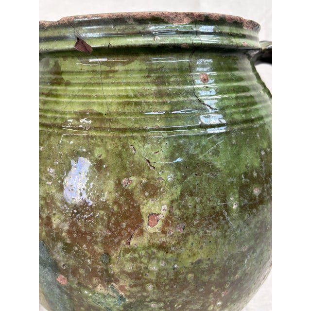 Early 20th Century Large Mediterranean, Green-Glazed Jar For Sale - Image 4 of 7