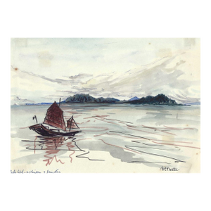 1950s Ivy Attwell Coastal Indonesian Watercolor