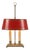 Brass Bouillotte Table Lamp with Red Tole Shade, 1950s For Sale