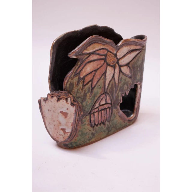 1974 Studio Stoneware Floral Vase by Pollack For Sale - Image 13 of 13