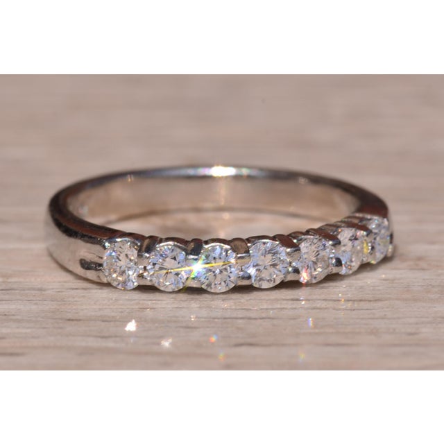 Silver The Duval Place: Platinum and Natural Diamond Stackable Band For Sale - Image 8 of 11