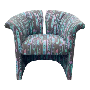 Late 20th Century Split-Back Barrel Club Chair by Milo Baughman for Thayer Coggin