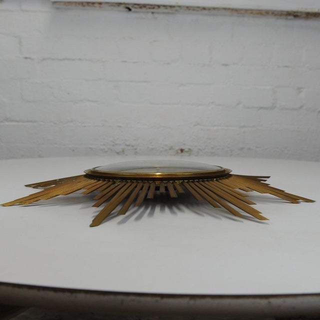Brass Sunburst Wall Clock from Junghans, 1960s For Sale - Image 5 of 8