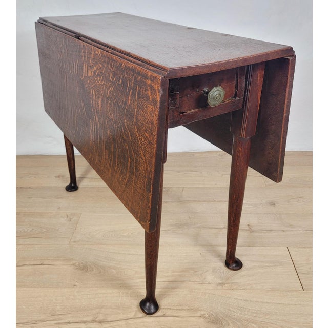 Wood Georgian Drop-Leaf Dining Table in Oak, 1820s For Sale - Image 7 of 18