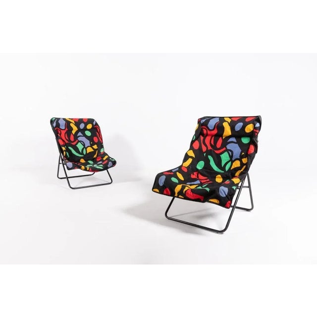 Set of Foldable Pop Art Lounge Chairs, 1990s For Sale - Image 10 of 10