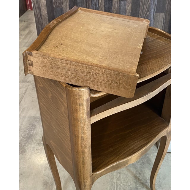 Louis XV Style Bedside Table with Drawer and Niche, 1950s For Sale - Image 6 of 18