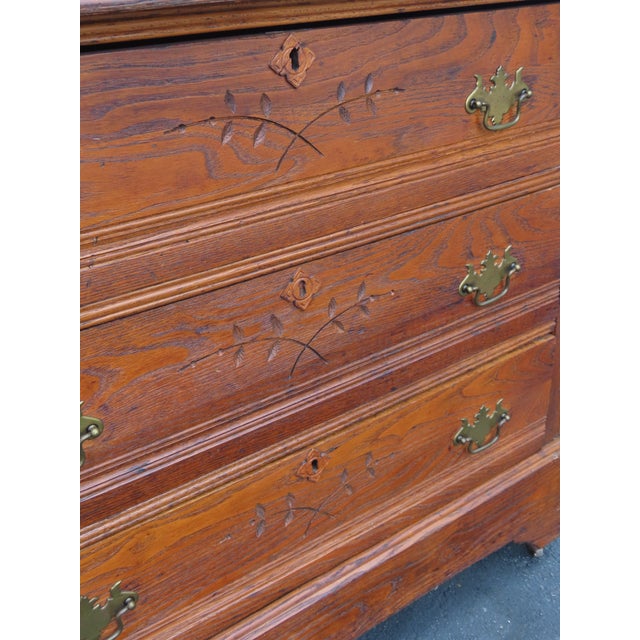 Victorian Late 1800s Solid Oak Dresser 6886 For Sale - Image 13 of 16