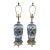 Porcelain Blue & White Traditional Chinoiserie Chinese Hand-Painted Table Lamps - A Pair For Sale