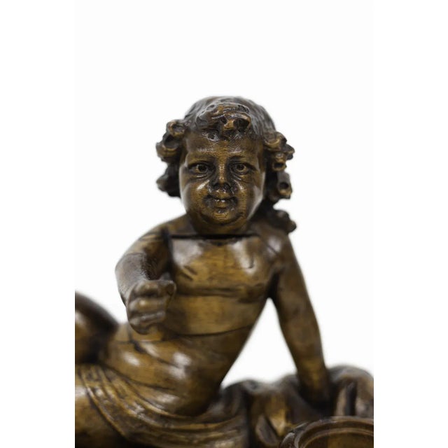 19th Century Inkwell in Wood Figuring a Child For Sale - Image 6 of 10