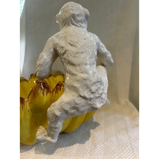 1980’s Horchow Italian Majolica Ceramic Monkey and Banana Bowl For Sale In New Orleans - Image 6 of 12