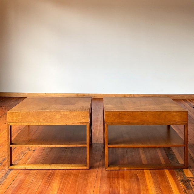 Founders Furniture Company Mid 20th Century Founders Mid Century Teak Side Tables With Hidden Drawers For Sale - Image 4 of 12