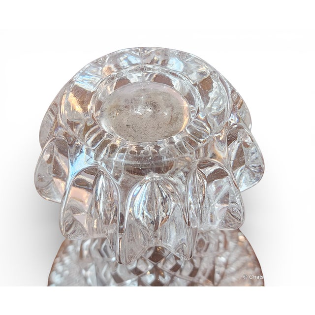 Vintage Diamond Cut Crystal Vase ~ 6.5" H, 1960s For Sale - Image 14 of 14
