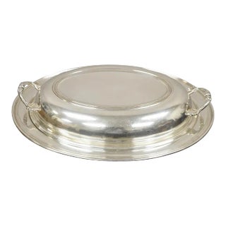 Vintage Sheffield Silver Co Usa Silver Plated Lidded Vegetable Serving Dish For Sale