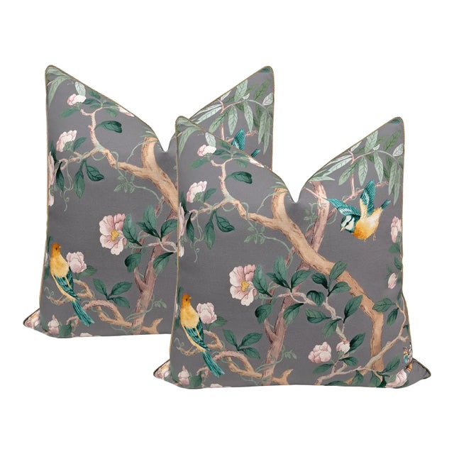 Not Yet Made - Made To Order 20" Gris Imperial Garden Pillows - a Pair For Sale - Image 5 of 5