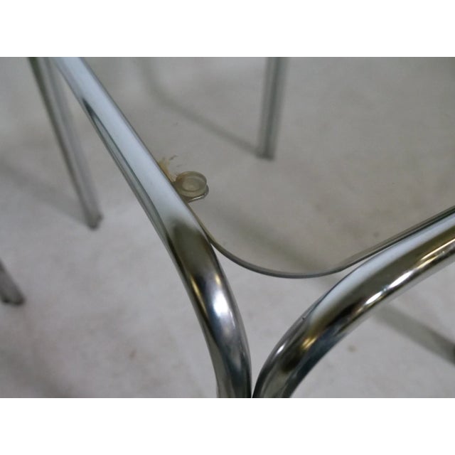 1970s Mid-Century Chrome and Glass Nesting Tables, 1970s, Set of 2 For Sale - Image 5 of 8