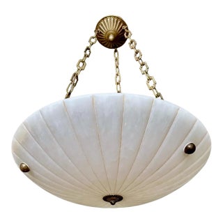 Directoire Style French Alabaster Pendant Chandelier For Sale