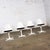 Metal Mid-20th Century MCM Burke Tulip Side Chairs No 103 White Shell Black Cushions Oval Stationary 4 Prong Base Set of 4 For Sale - Image 7 of 18