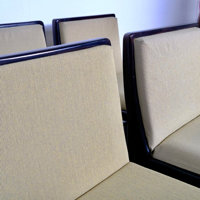 Vintage Chairs in Wood and Fabric, 1970s, Set of 6 For Sale - Image 14 of 18