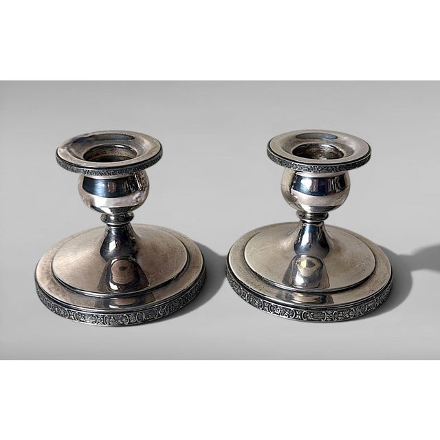 Art Deco Pair American Silver Plate “Dutchardt” Candlesticks by Bernard Rice For Sale - Image 4 of 18