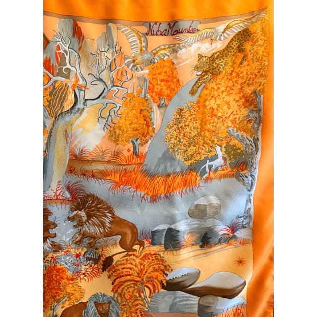 Hermès Nuba Mountain 1997 Silk Scarf Designed by Sefidin For Sale - Image 10 of 12