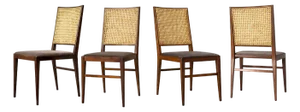 Brazilian Modern Set of Four Rosewood & Cane Dining Chairs by Celina, Brazil, 1960s - Lot 564B
