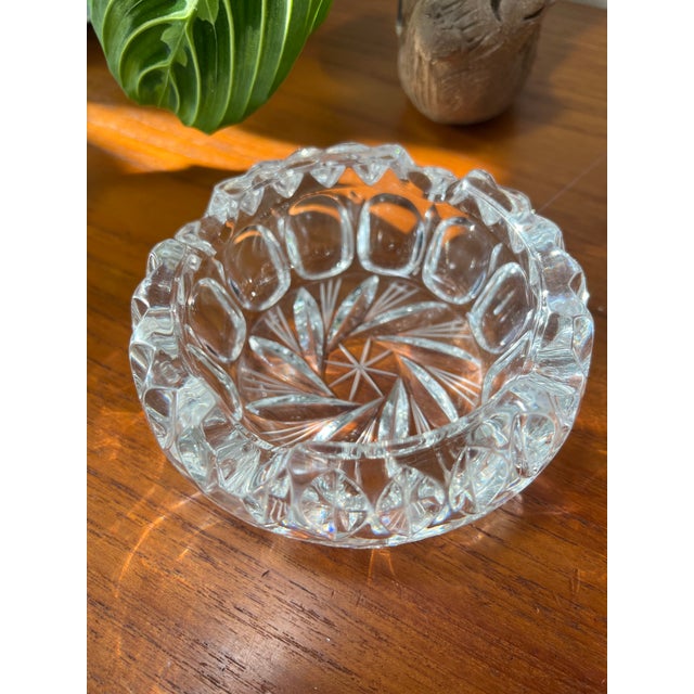 Vintage Beyer West Germany Crystal Glass 4 Slot Ashtray Starburst Center For Sale - Image 10 of 10