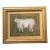 Sheep Portrait Folk Art Minimalism Americana English Traditional White Green Beige Original Oil Painting by Cleo Plowden For Sale