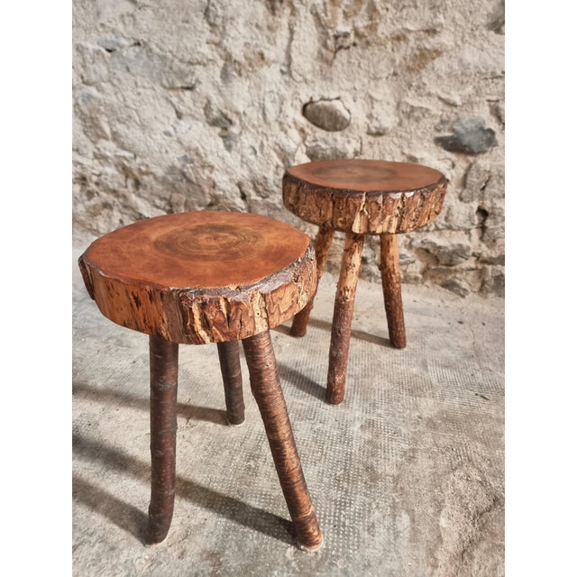 Vintage Wooden Stools, France, 1960s, Set of 2 For Sale - Image 4 of 18