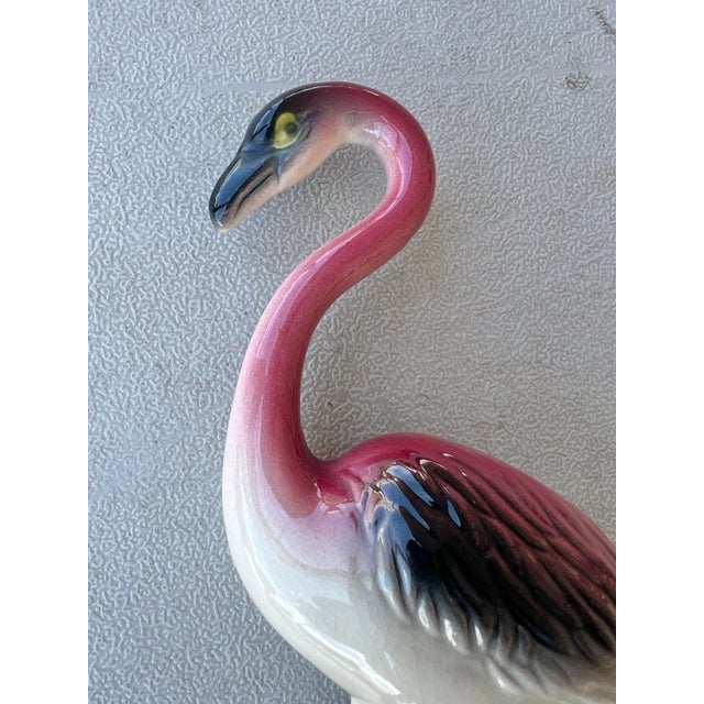 Art Deco 1940s Ceramic Flamingo Statue For Sale - Image 3 of 6