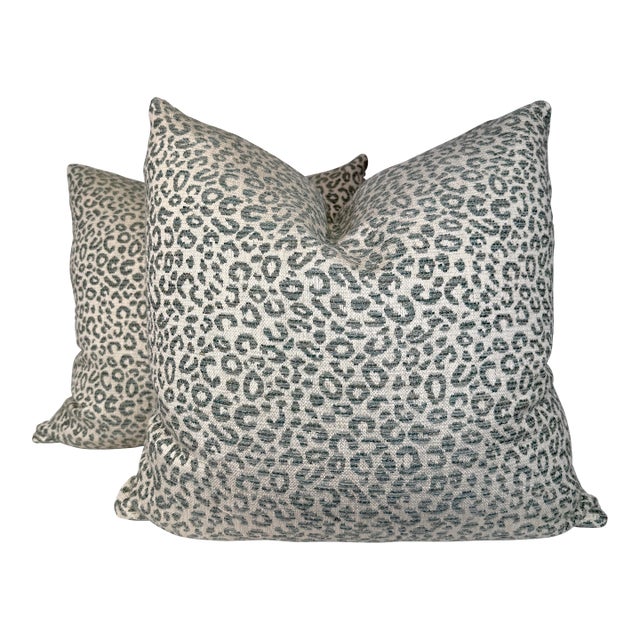Colefax & Fowler "Baxter" in Forest 22" Pillows-a Pair For Sale