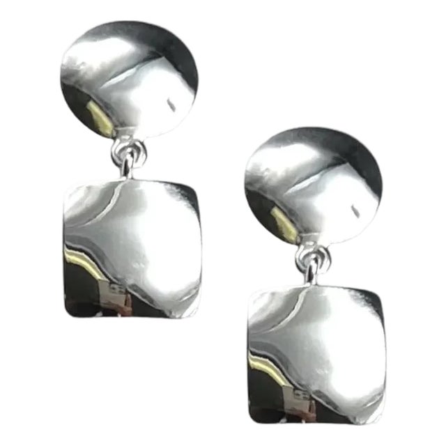Shiny Sterling Double Earring For Sale