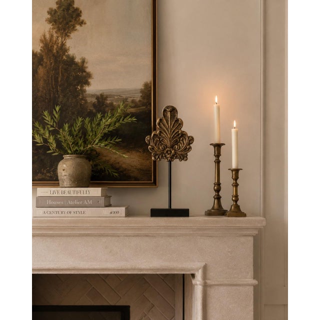 Gilded Architectural Fragment Sculpture on Stand | Classical Acanthus Leaf Decor For Sale In Houston - Image 6 of 7