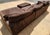 Animal Skin Chocolate Colored Sectional Sofa With Storage Ottoman Attributed to Crate and Barrel For Sale - Image 7 of 7