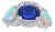 5 Carat Oval Tanzanite, Diamond and Opal Ring 14 Karat White Gold, Estate For Sale