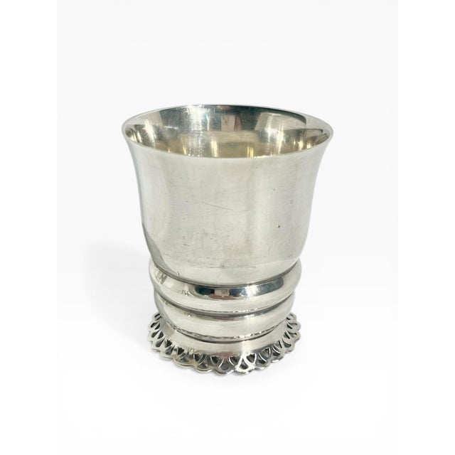 Christofle French Art Deco Small Silver Plate Cups or Matchstick Holders Including Christofle - Set of 3 For Sale - Image 4 of 16