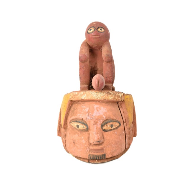 African Early 20th Century Yoruba Figural Gelede Mask Nigeria For Sale - Image 3 of 7