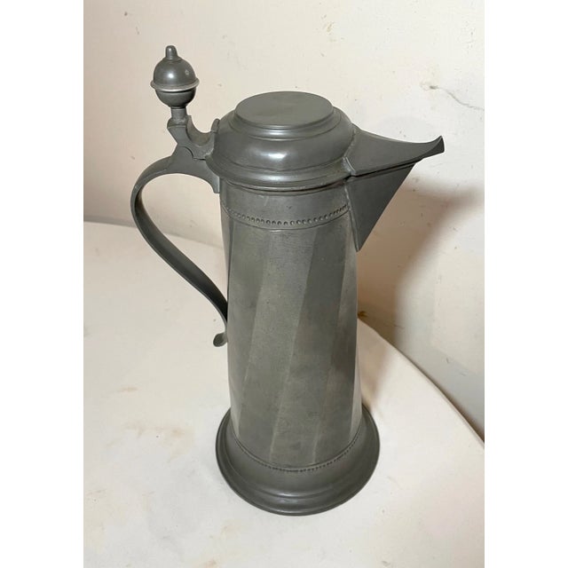 Metal 7 PCS Antique 1800s Handmade Ludwig Mory Pewter Flagon Tankard Pitcher Stein Mug For Sale - Image 7 of 12