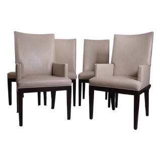 Attributed to A. Rudin Chairs With Holly Hunt Faux Leather, Set of 6 For Sale