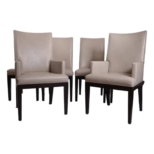 Attributed to A. Rudin Chairs With Holly Hunt Faux Leather, Set of 6 For Sale