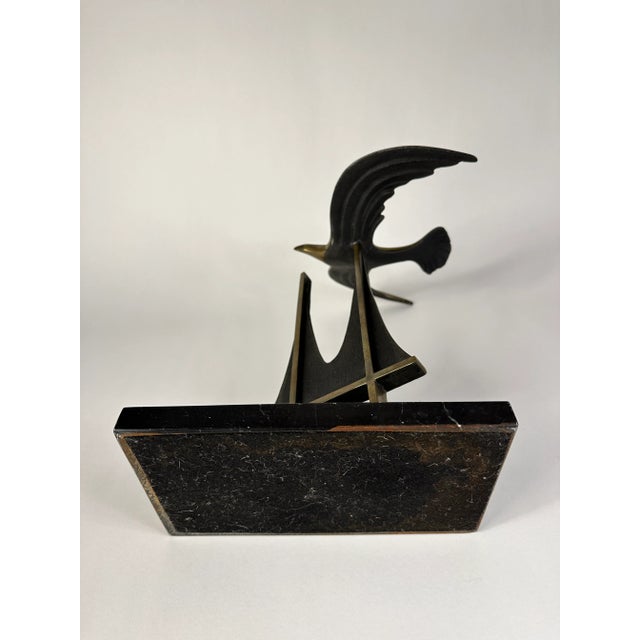1980s 1980s Brass and Marble Sculpture of the Golden Gate Bridge - Signed Mk Shannon For Sale - Image 5 of 7