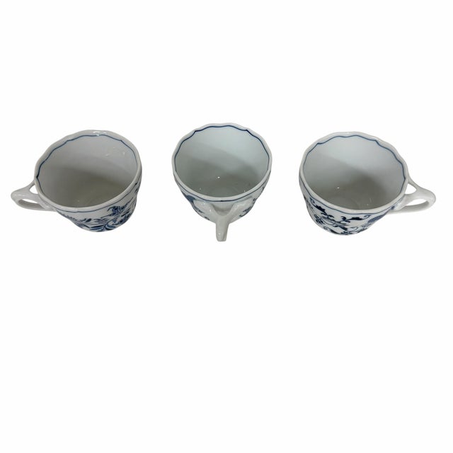 French Country Mid 20th Century Blue Danube Coffee Cups, Japan - Set of 3 For Sale - Image 3 of 7