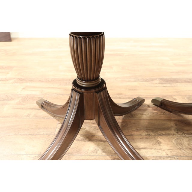 Traditional 12 Foot Double Pedestal Mahogany Dining Table for Seating 14 People Made by AntiquePurveyor For Sale - Image 13 of 16